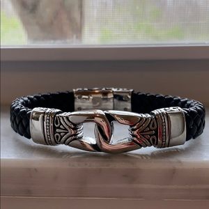 NEW✨Men’s bracelet w/ stainless steel & leather